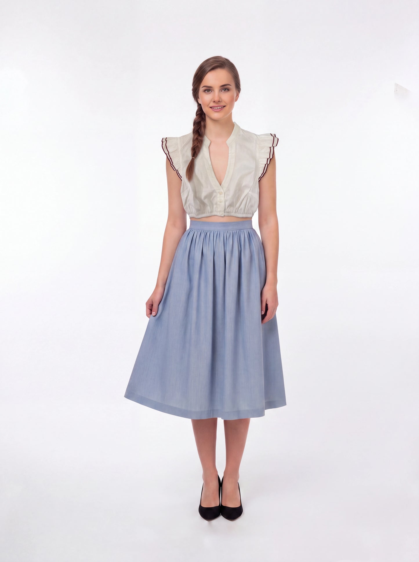Dirndlbluse Scott´s Pearl Bordeaux
