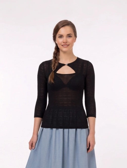 Damenbluse Sportbluse Schwarz