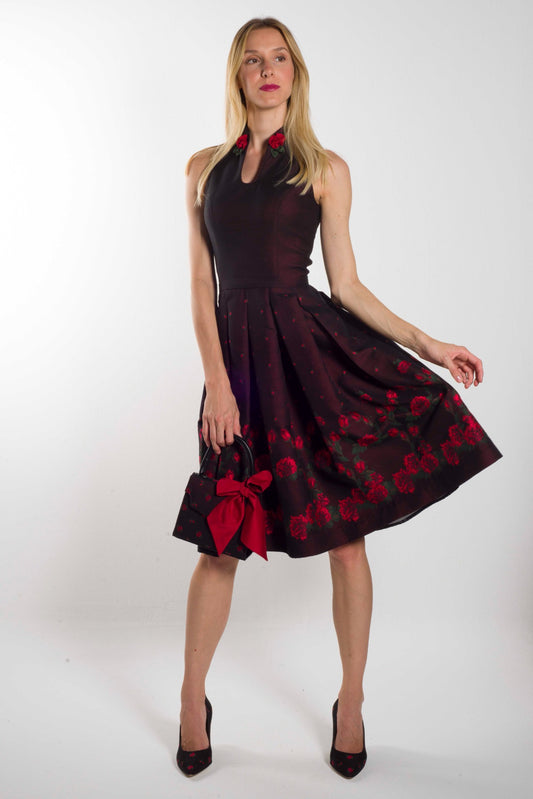 Kleid 12W012KU in schwarz/rot
