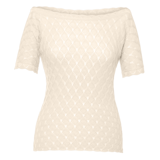 Camille Knitted Top in ivoire
