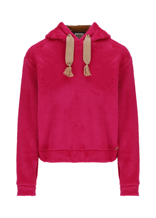 Pullover Luanette Fluffy in Fuchsia