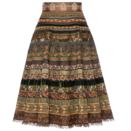 Swing Ribbon Skirt in autumn leaves