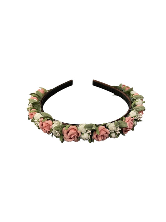 Haarreif schmal in rosa/weiss