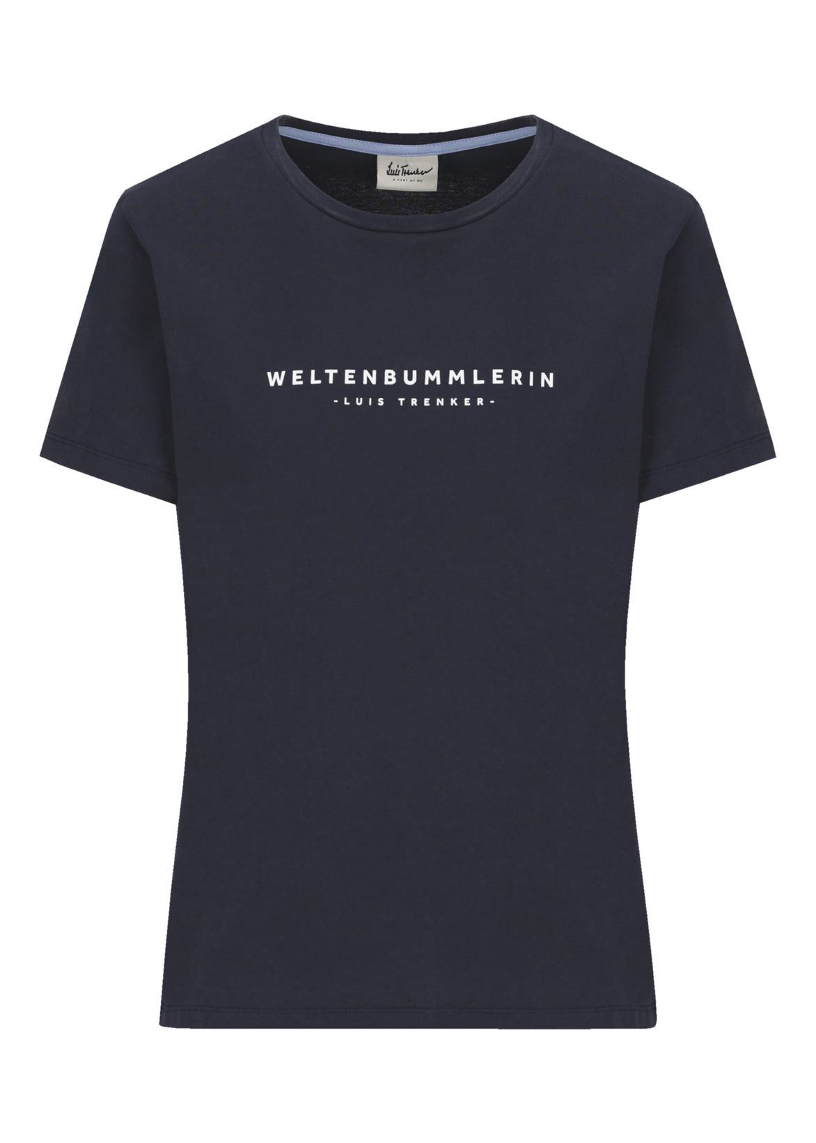 T-Shirt Weltenbummlerin in dunkelblau