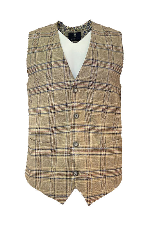 Prince Bowtie Weste in braun karo