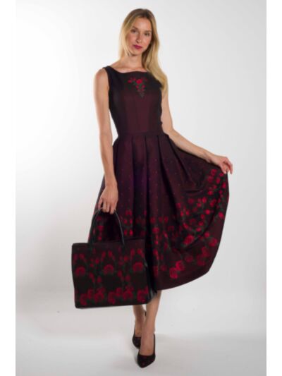 Kleid 12W010RE in schwarz/rot