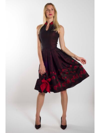 Kleid 12W012KU in schwarz/rot